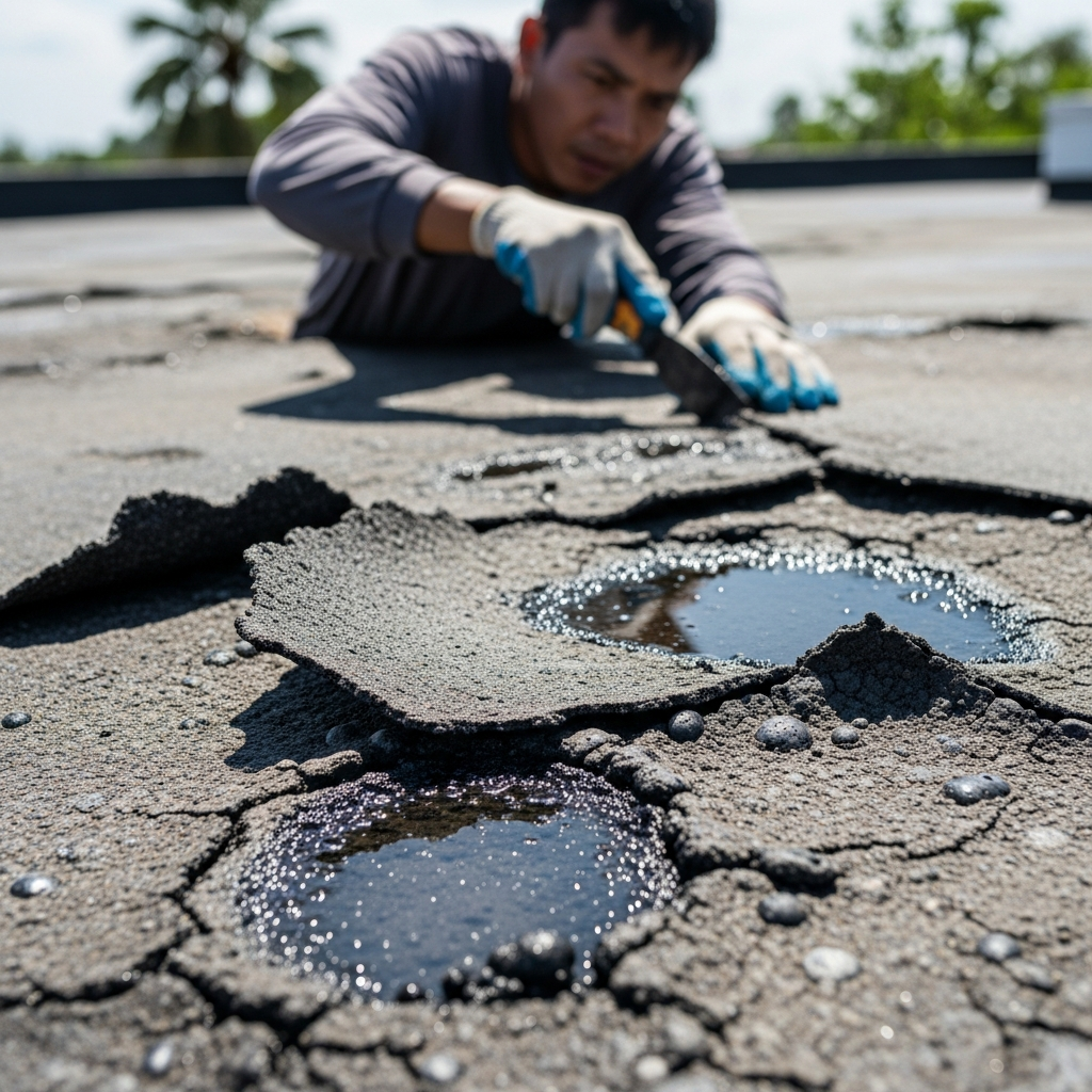 Failed waterproofing repair